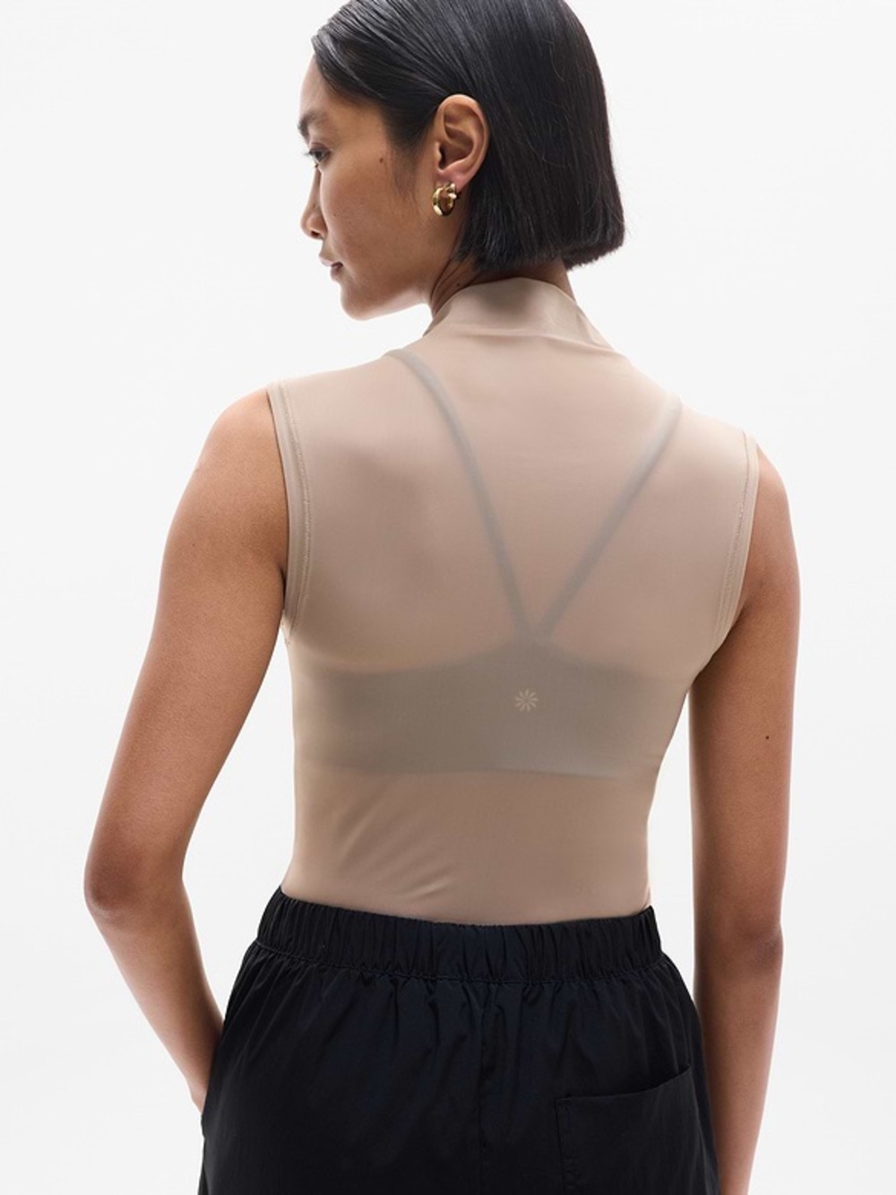 ATHLETA Apero Mesh Tank in Brownstone Beige Size Small - Picture 2 of 6